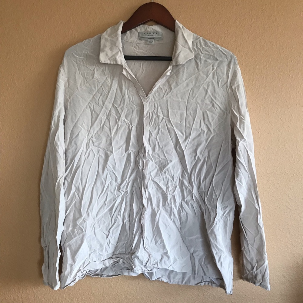 All Saints Champaigne Pink Silk Shirt Size M